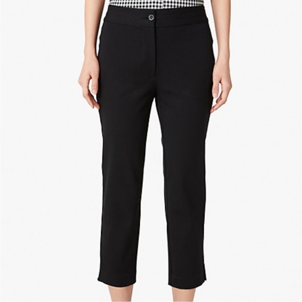 NWT Kate Spade Mainline Stretch Twill Dress Straight Crop Pant with Slits on Hem - Picture 3 of 11